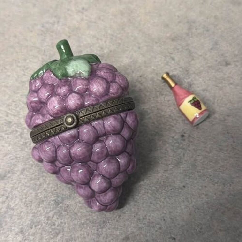 Midwest of Cannon Falls Grape Trinket Box with Mini Wine Bottle